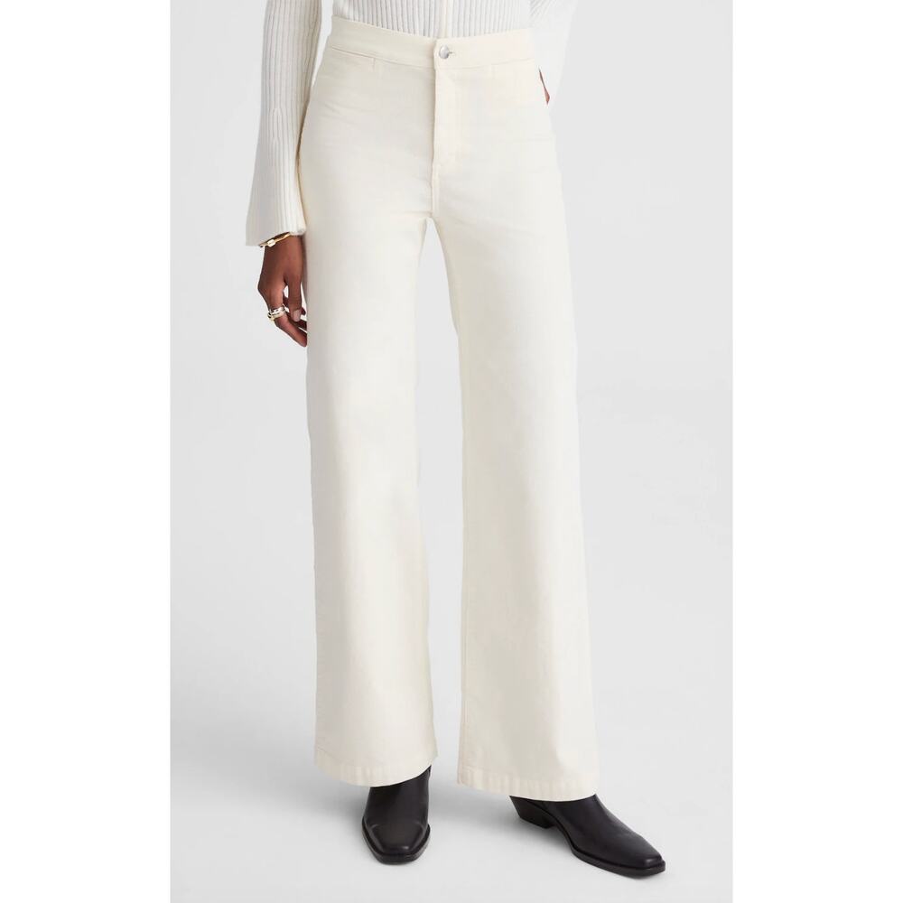 Madewell | NWT Petite Wide Leg Corduroy Pant Vintage Ivory | Sz P29